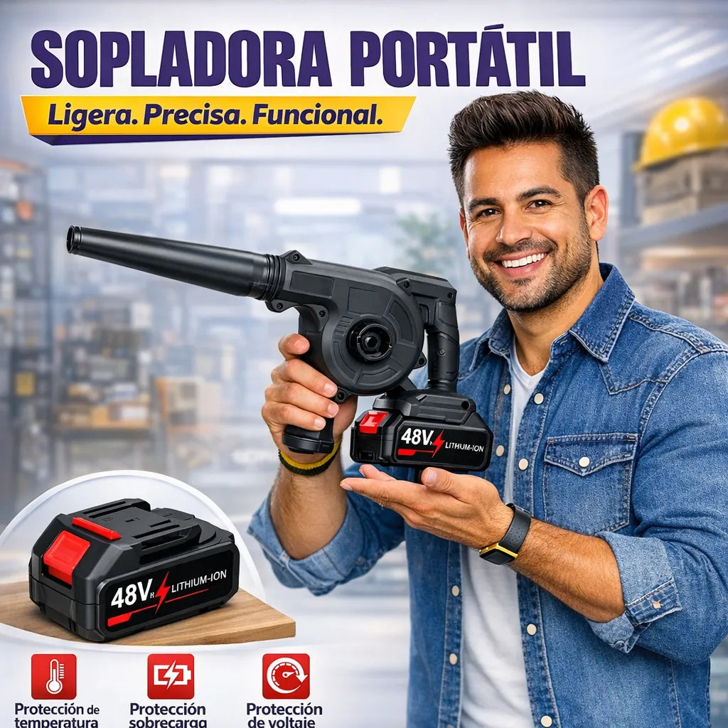 VentorPro™ - Sopladora aspiradora inalámbrica para trabajo ágil y profesional.