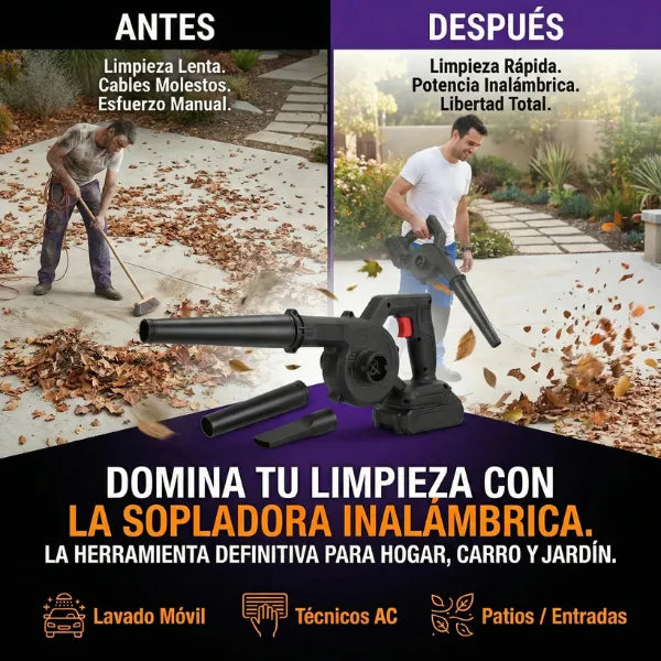 VentorPro™ - Sopladora aspiradora inalámbrica para trabajo ágil y profesional.