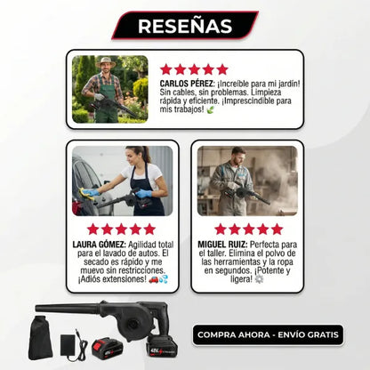 VentorPro™ - Sopladora aspiradora inalámbrica para trabajo ágil y profesional.