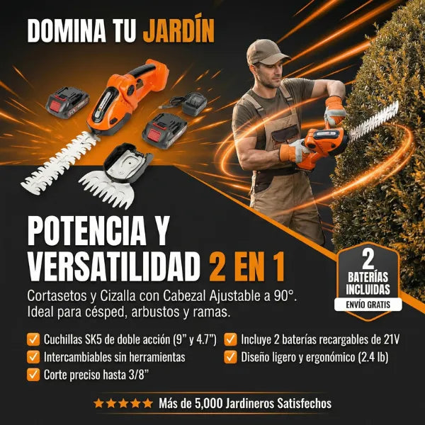 BORDIX™ – Podador Inalámbrico 2 en 1 + Batería Adicional Obsequio