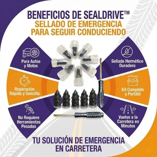 SEALDRIVE™ – Sella el pinchazo en minutos y sigue conduciendo
