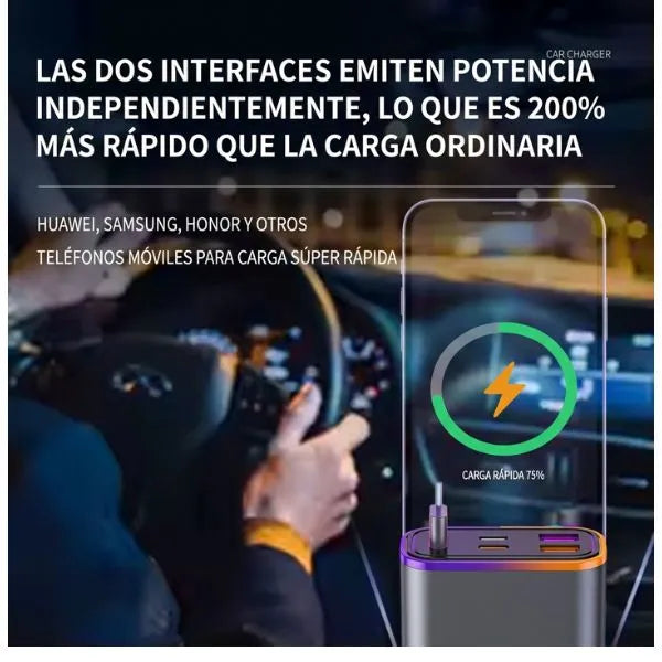 PowerDrive™ — Cargador Inteligente 4 en 1 para tu Carro