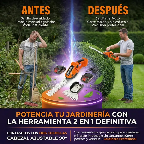 BORDIX™ – Podador Inalámbrico 2 en 1 + Batería Adicional Obsequio