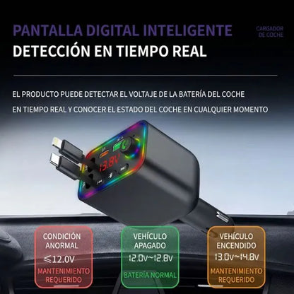 PowerDrive™ — Cargador Inteligente 4 en 1 para tu Carro