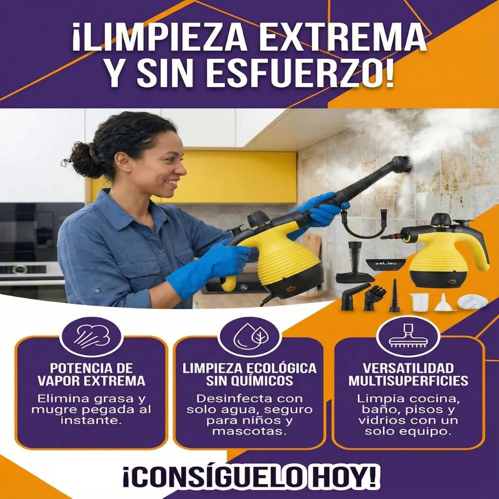 VaporX FLUX™ – Limpiador que suelta grasa y suciedad sin frotar usando vapor a presión