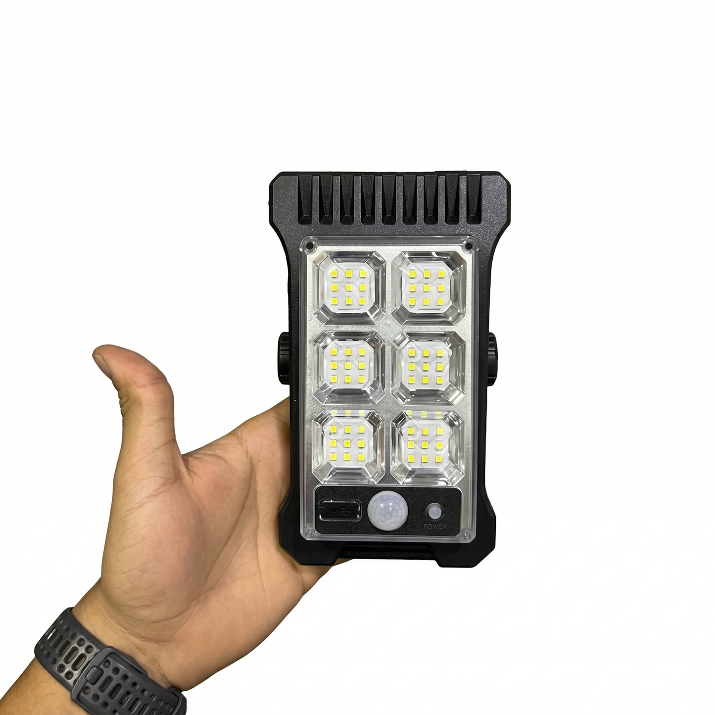LuzClip™ – Reflector tipo pinza: Carga solar o USB, sensor de movimiento, encendido automático.