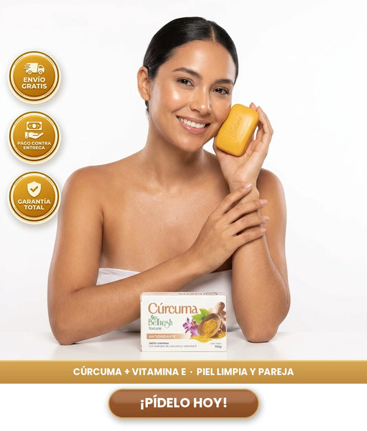Belfresh Nature™ - Jabón de Cúrcuma con Vitamina E que no reseca la piel