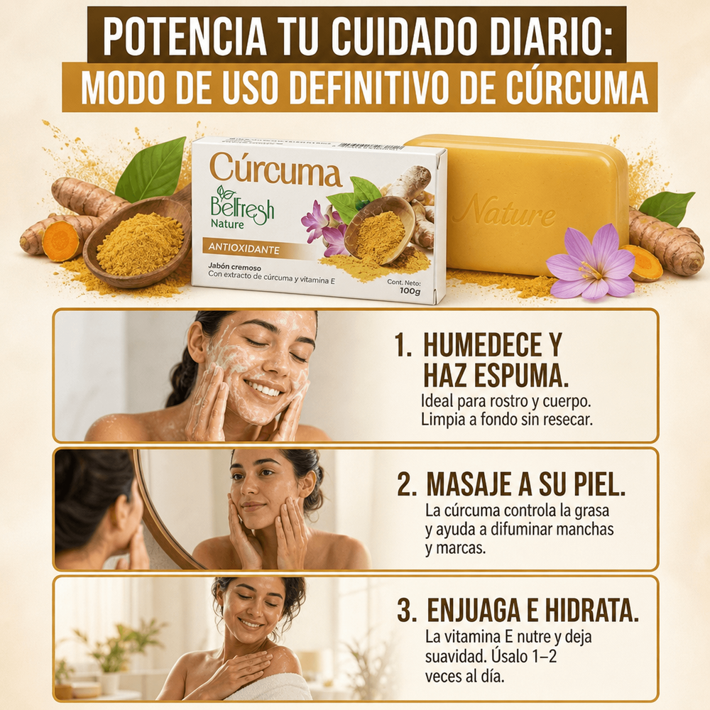 Jabón de cúrcuma con vitamina E - sección landing