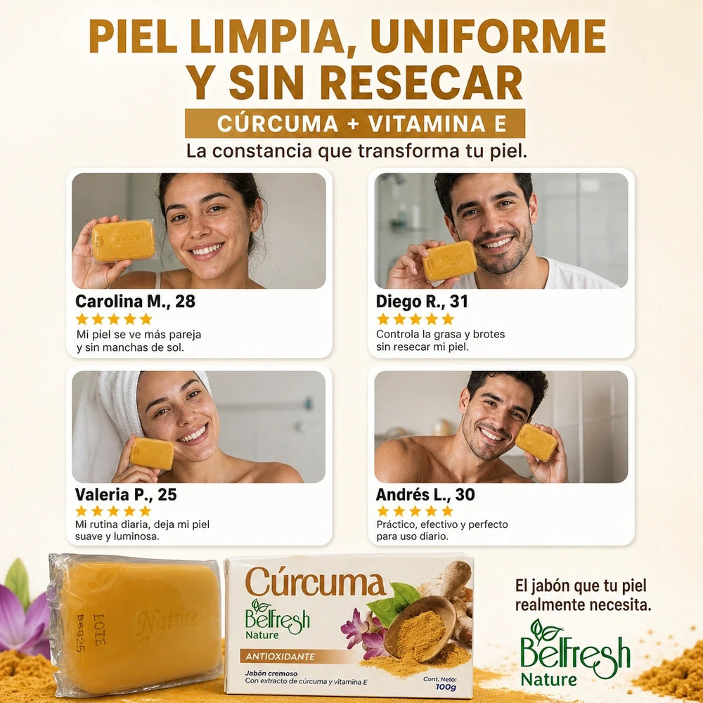 Beneficios del jabón de cúrcuma con vitamina E
